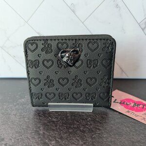 NWT Betsey Johnson Embossed Faux Leather Bifold Wallet – Black